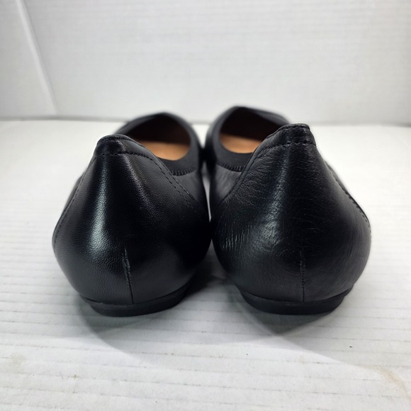 Vionic Caroll Women's 9.5 Black Leather Ballet Flats Orthotic Comfort - Picture 4 of 12